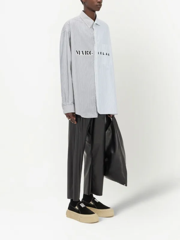 MM6 Maison Margiela logo-print Asymmetric Shirt - Farfetch