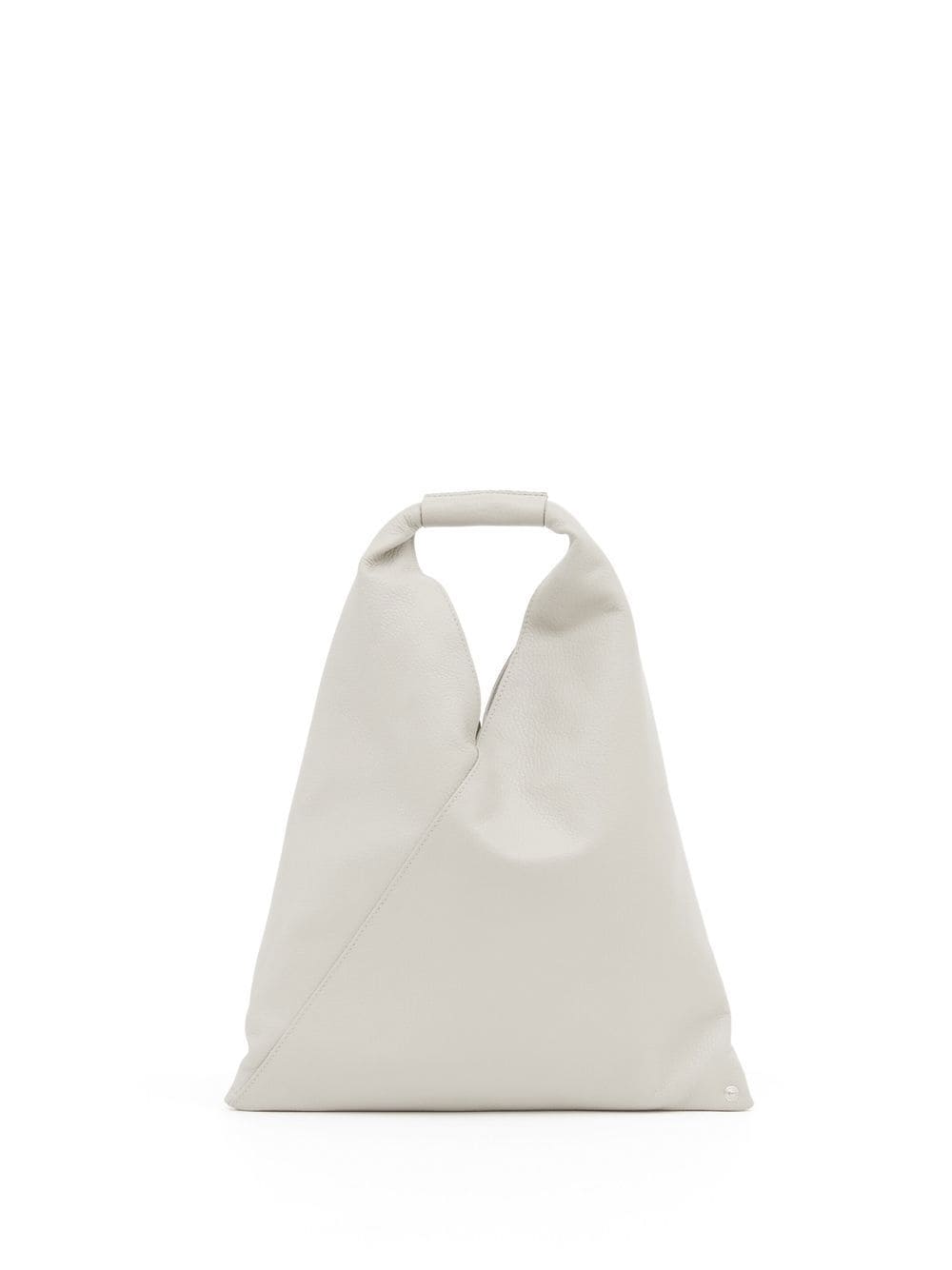 Mm6 Maison Margiela Triangle Leather Tote In White