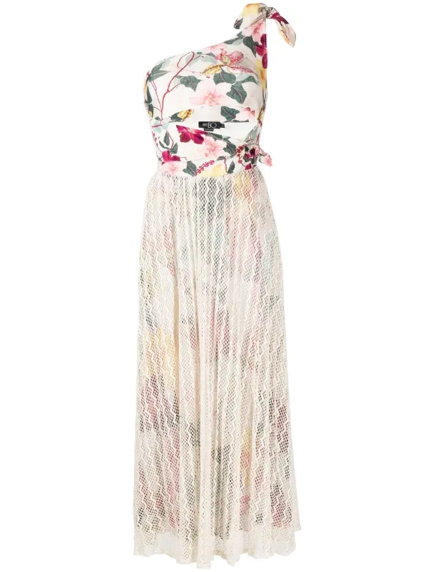 strapless open back dress Patbo | Bananeira Tropical One Shoulder Maxi Dress