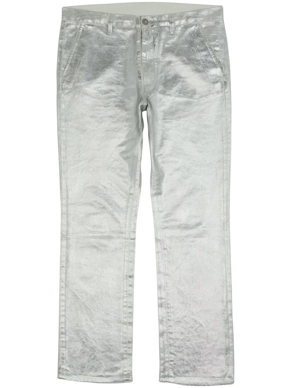 

MM6 Maison Margiela mid-rise metallic-effect trousers - Silver