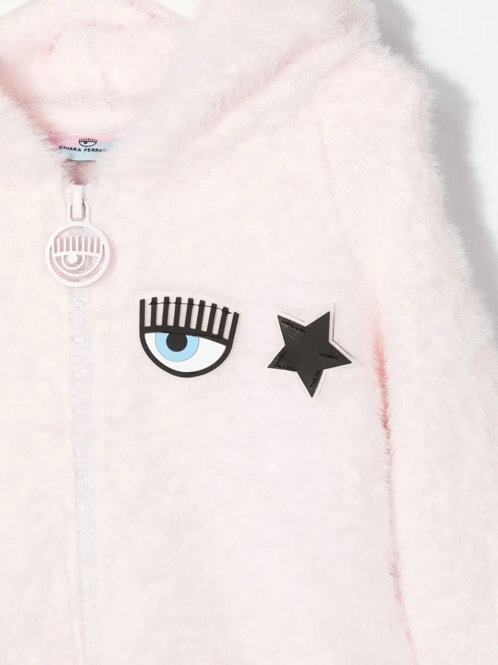  Chiara Ferragni Kids Flauschige Eyestar Kapuzenjacke   Rosa 