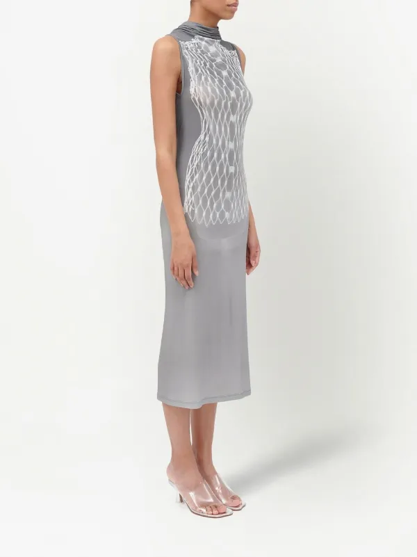 MM6 MAISON MARGIELA Dummy print jersey midi ドレス MM6 Maison Margiela Dummy Sleeveless Midi Dress | Grey