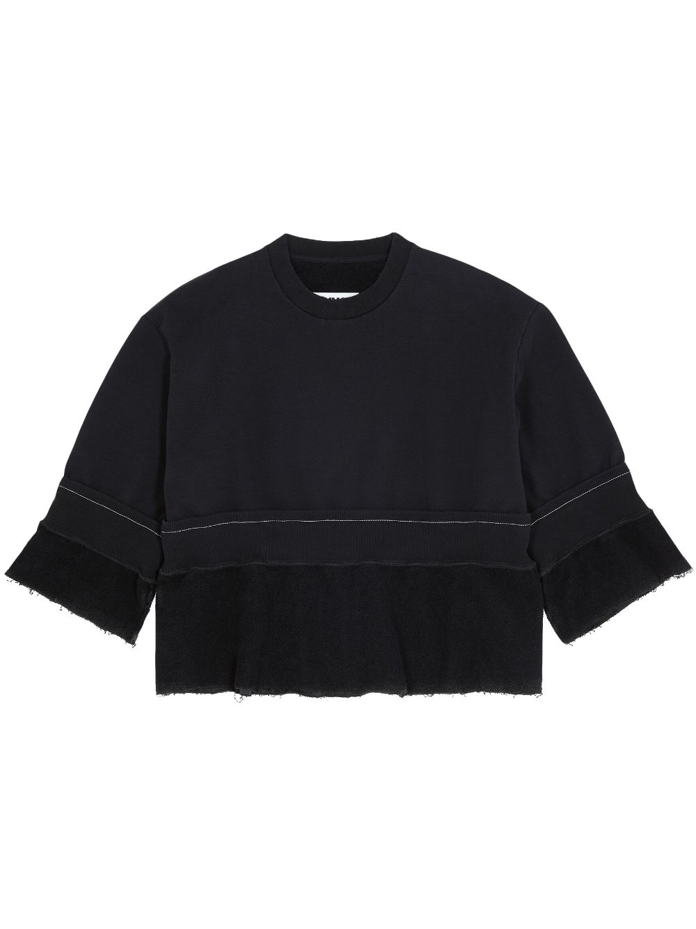 Mm6 Maison Margiela Cotton Long-sleeved Sweatshirt In Schwarz