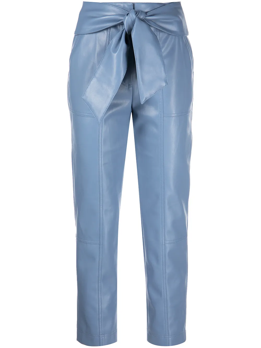 

Jonathan Simkhai Tessa vegan-leather tie-waist trousers - Blue