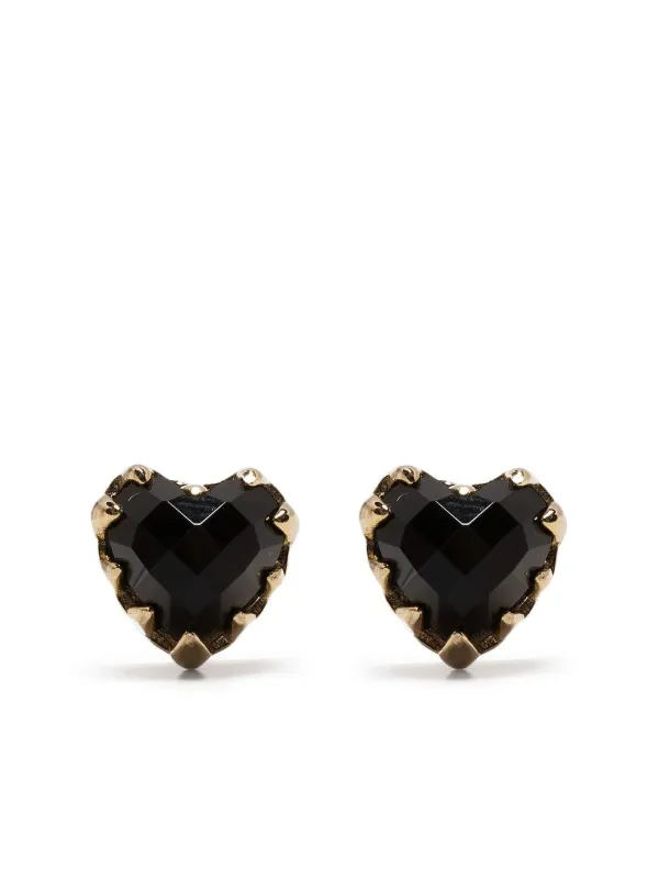 Stolen Girlfriends Club Aretes Love Claw Con Aplique Ónix En Oro Amarillo  De 9kt - Farfetch