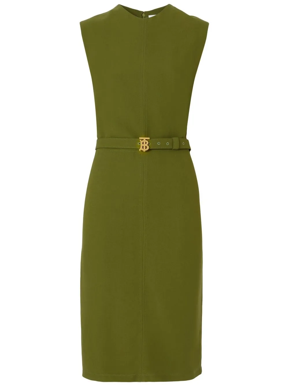 Burberry Monogram-belted Dress In Grün