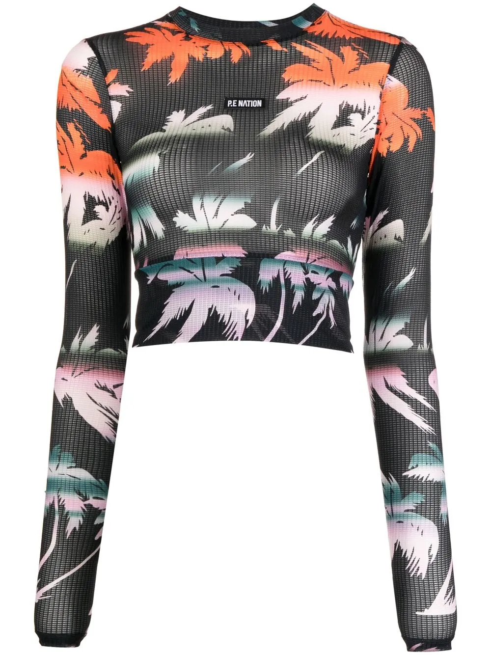 

P.E Nation palm-tree print detail T-shirt - Multicolour
