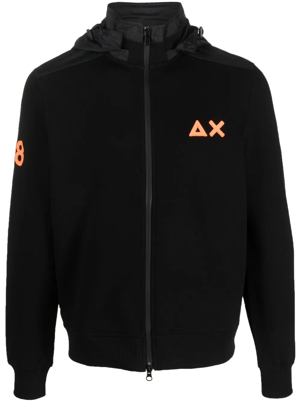 

Sun 68 hoodie con cierre y logo estampado - Negro