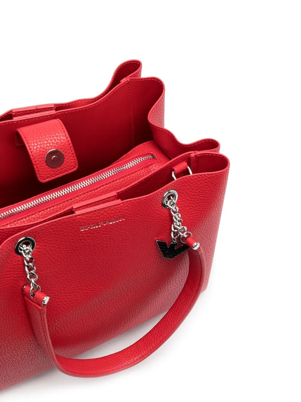Emporio Armani Palmellato Logo charm Tote Bag Farfetch emporio-armani-palmellato-logo-charm-tote-bag-farfetch
