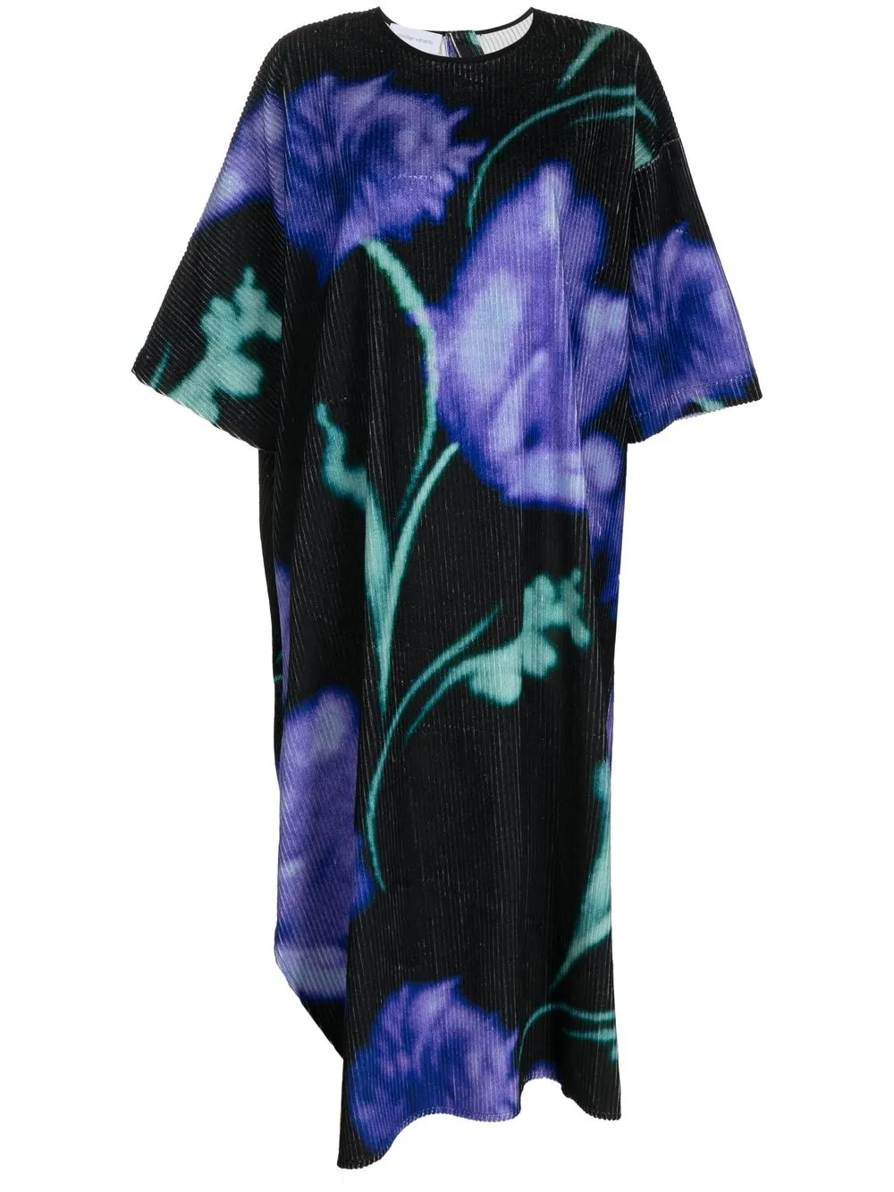 

Christian Wijnants vestido midi de canalé con estampado floral - Negro