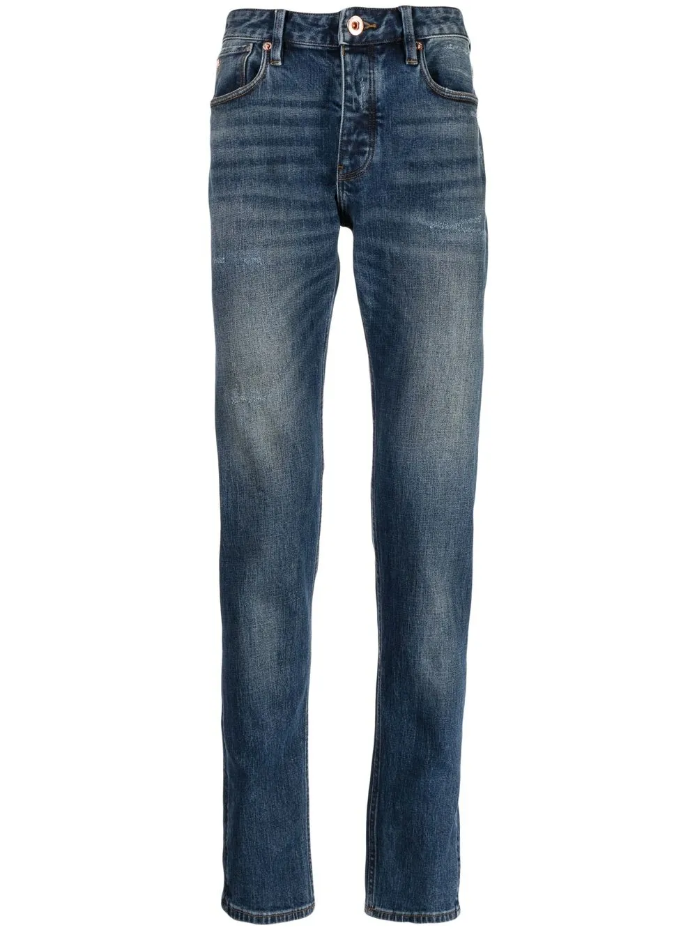 

Emporio Armani washed-effect slim-fit jeans - Blue