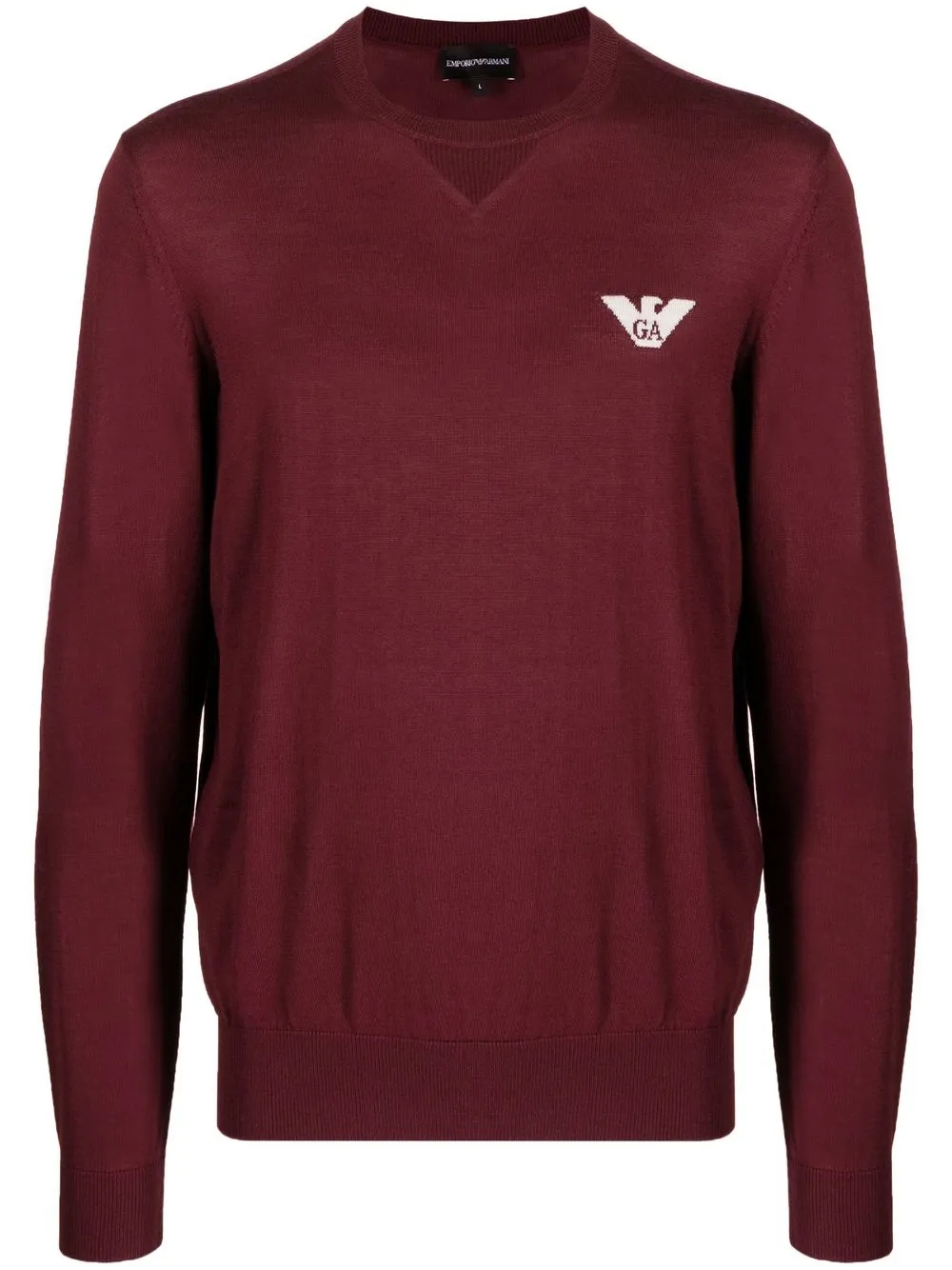

Emporio Armani logo-detail fine-knit jumper - Red