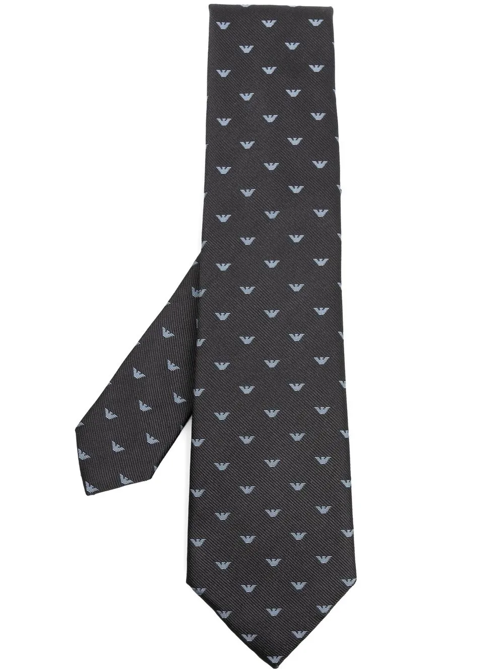 

Emporio Armani logo-jacquard silk tie - Grey