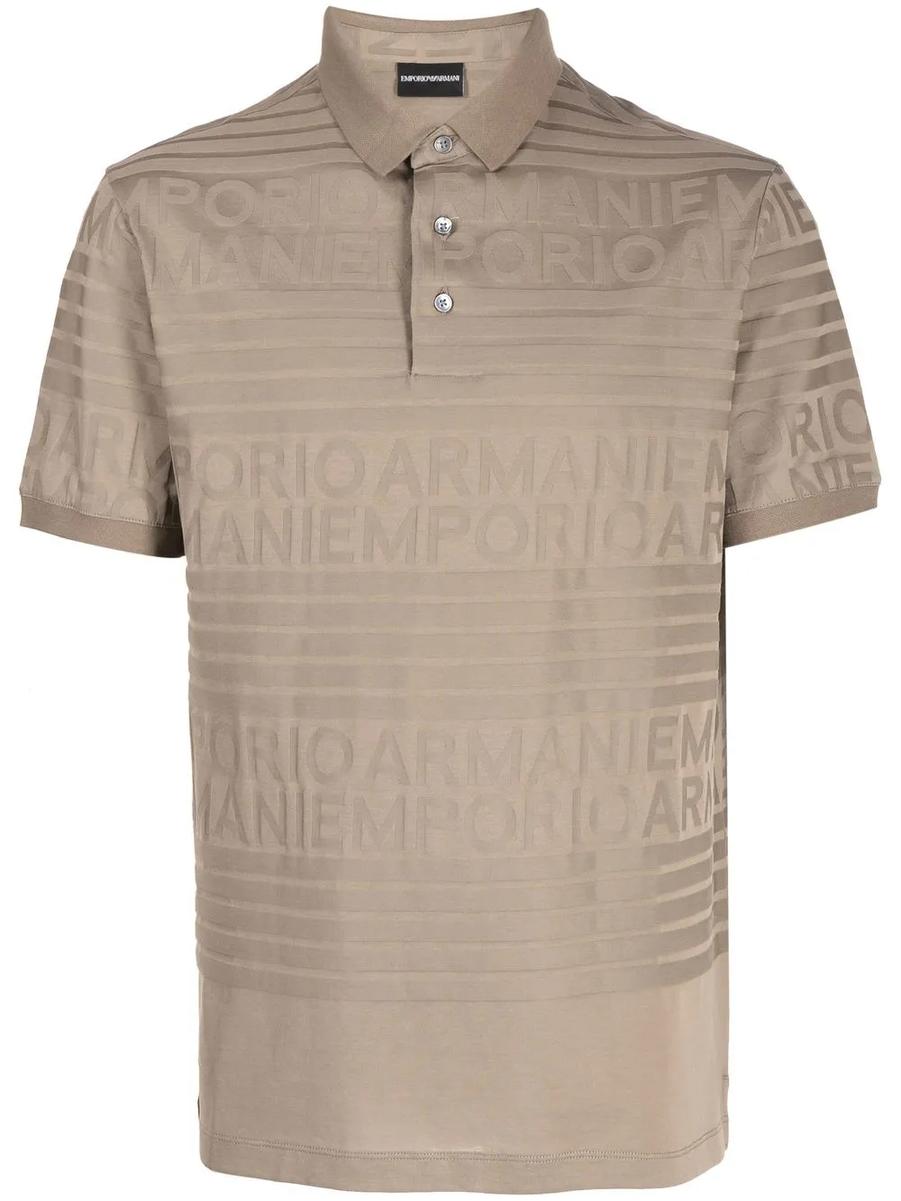 

Emporio Armani logo-print striped polo shirt - Brown