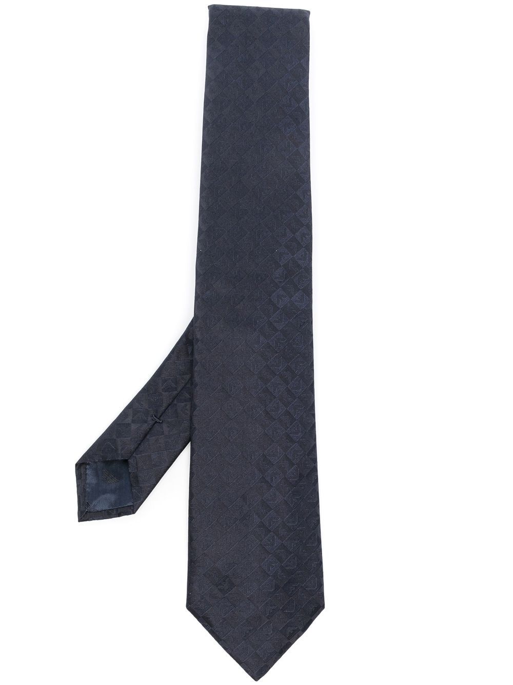 Emporio Armani Logo-jacquard Silk Tie In Blue