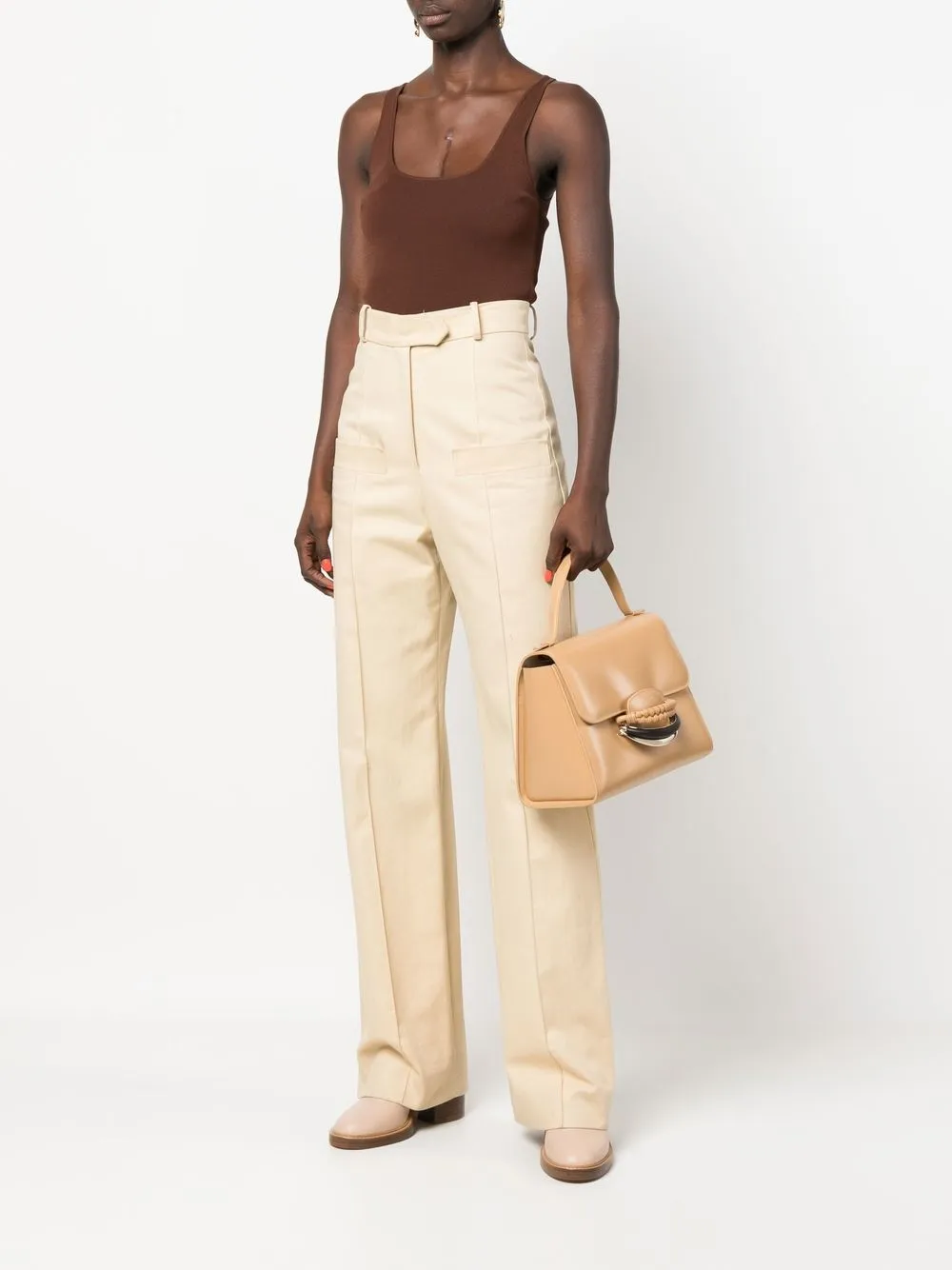 Chloé Kattie leren shopper - Beige