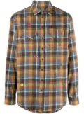 DSQUARED2 embroidered-detail plaid-check print shirt - Brown