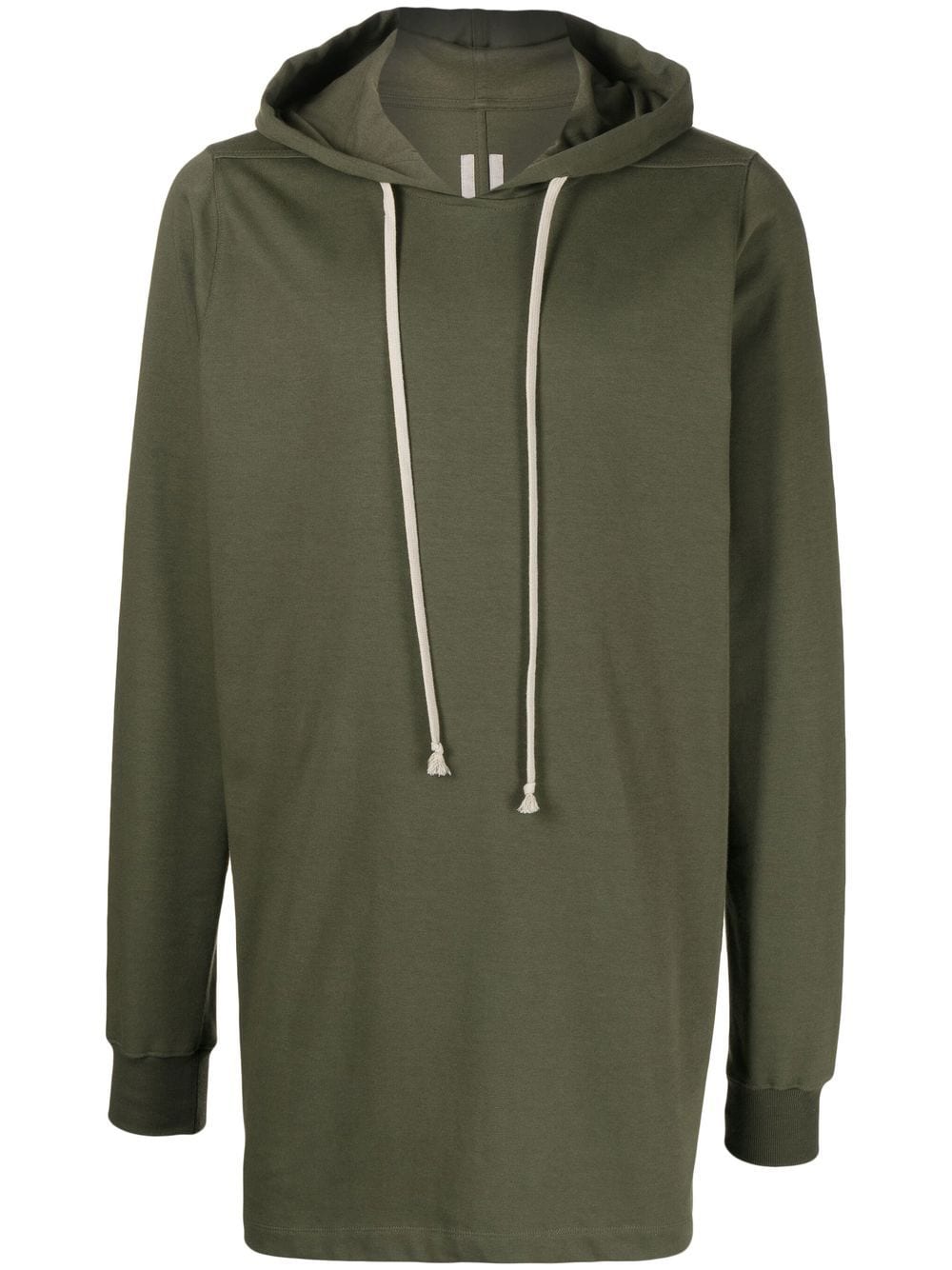 long-length drawstring hoodie