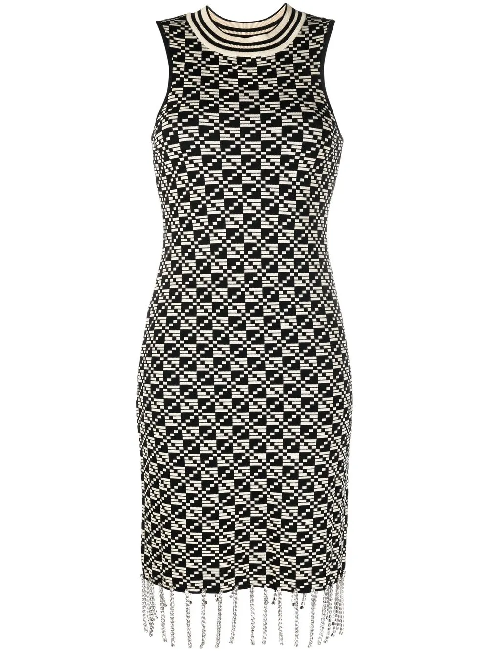 

Dodo Bar Or Koko patterned-jacquard fringed dress - Black