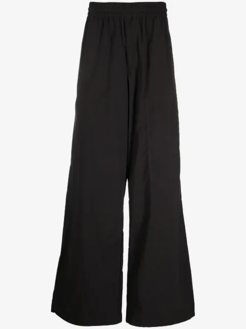 Off-White logo patch wide-leg trousers