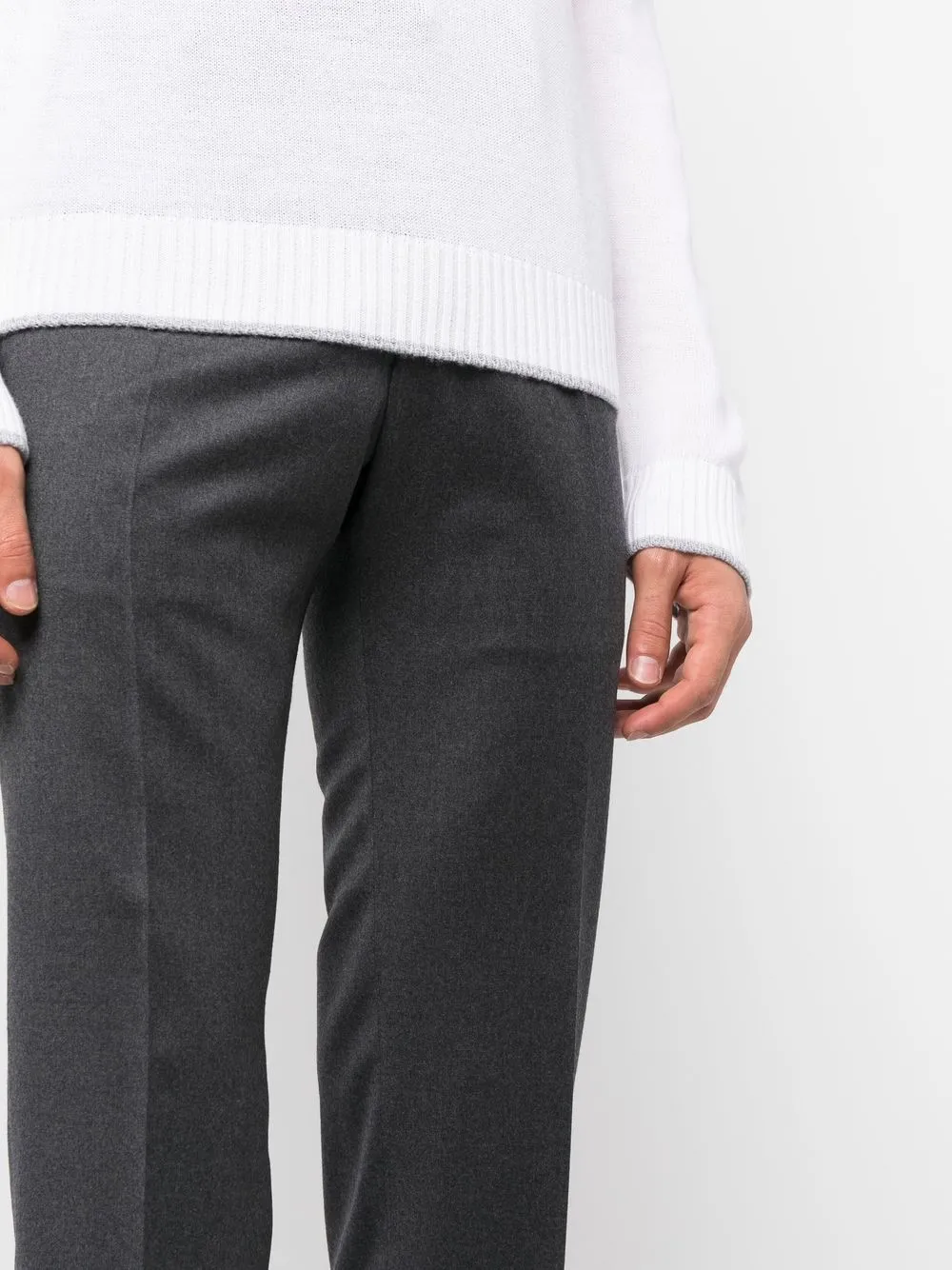 Slim-Cut Tailored Trousers
