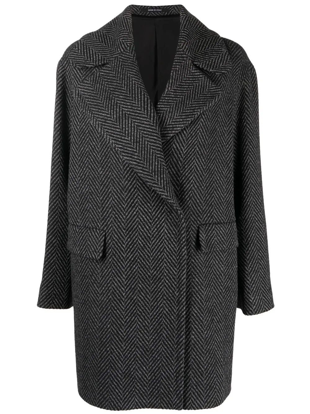 

Tagliatore zigzag wool coat - Grey