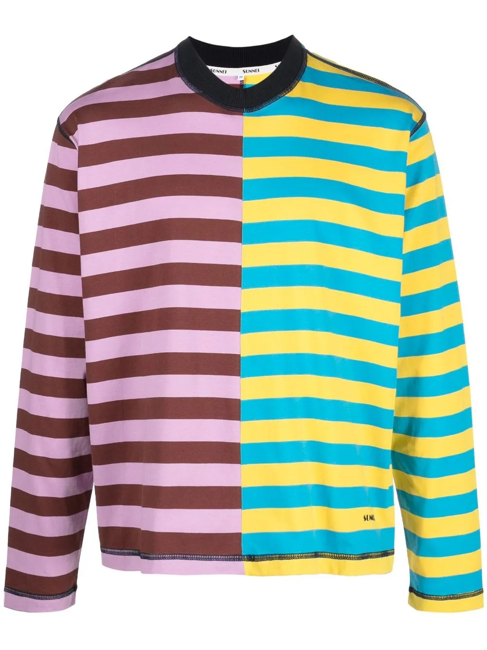 

Sunnei playera a rayas con diseño color block - 7146 MIXED STRIPES