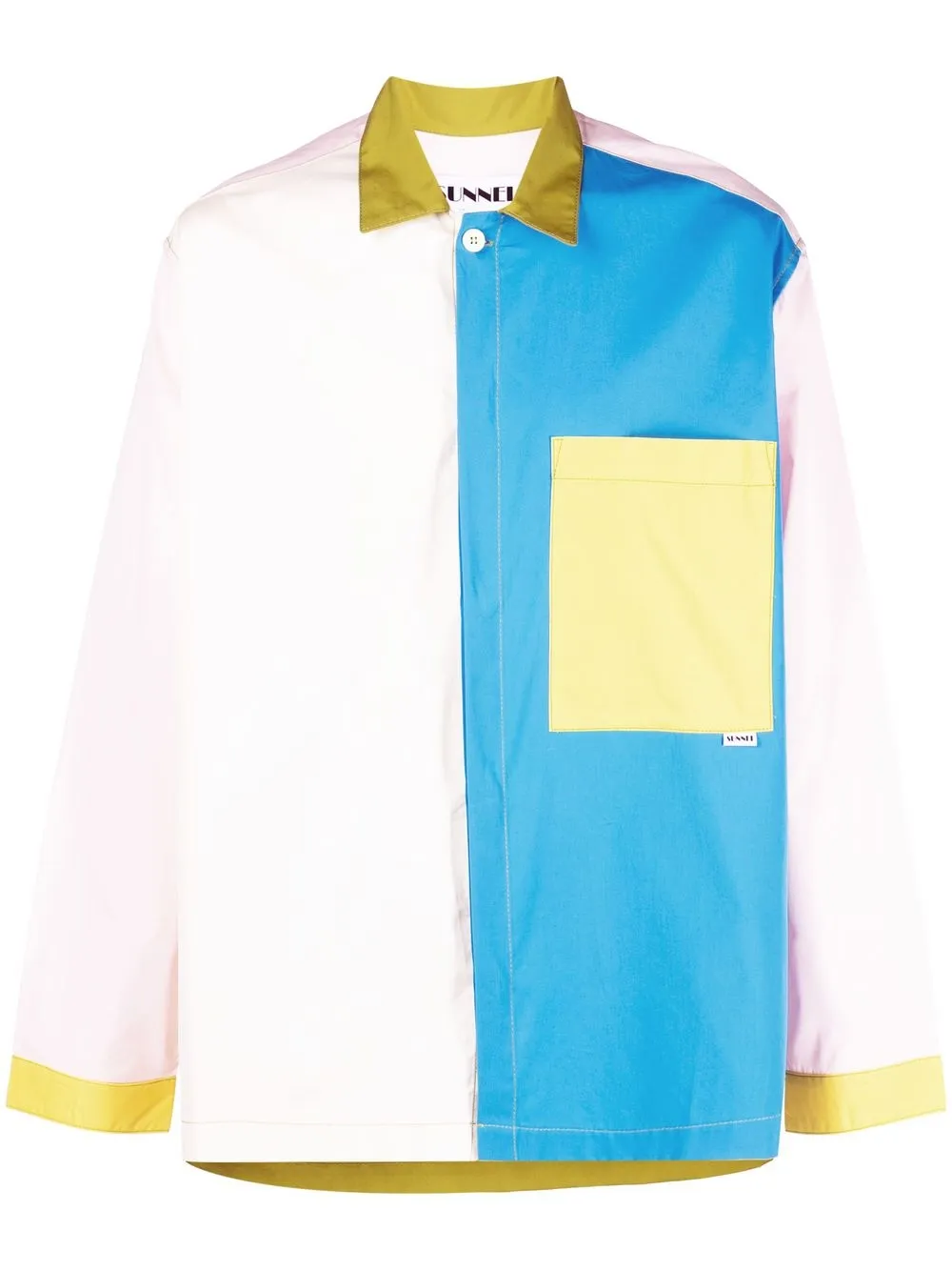 

Sunnei colour-block cotton shirt - Blue