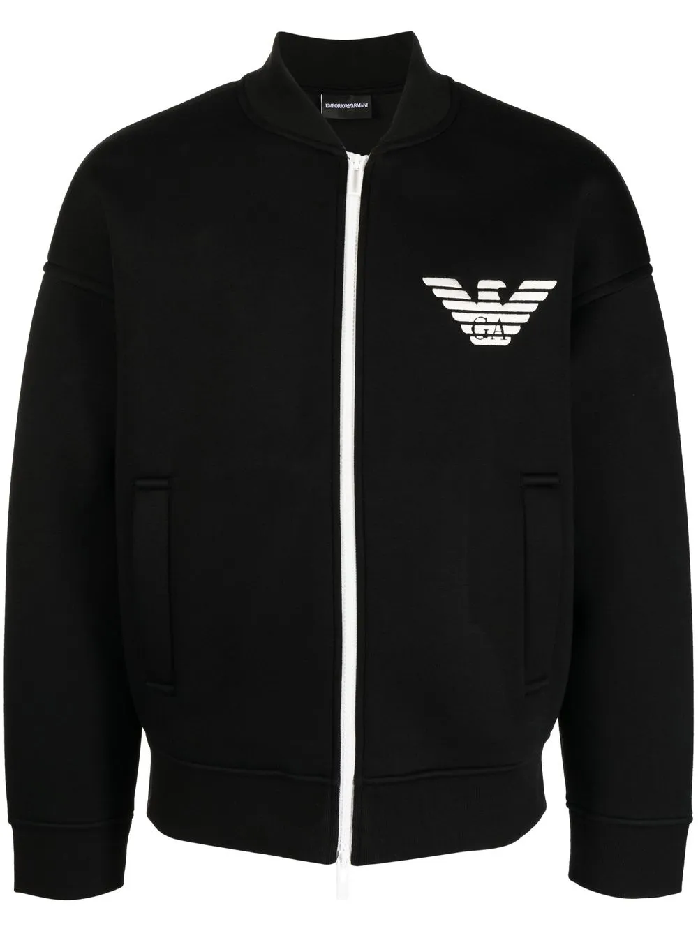 

Emporio Armani chamarra bomber con logo bordado - Negro