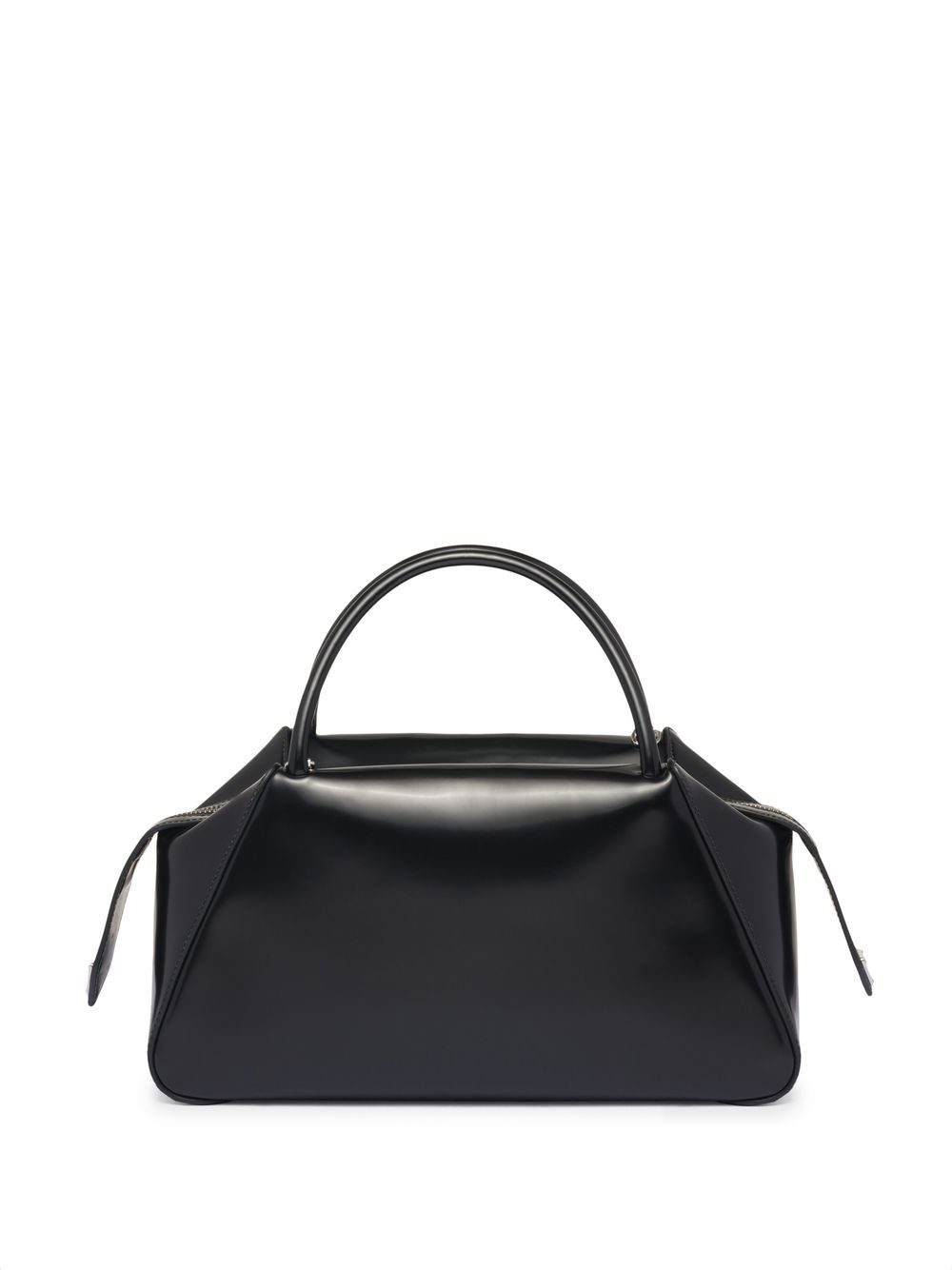 Shop Prada Medium Brushed-leather Tote Bag In Black