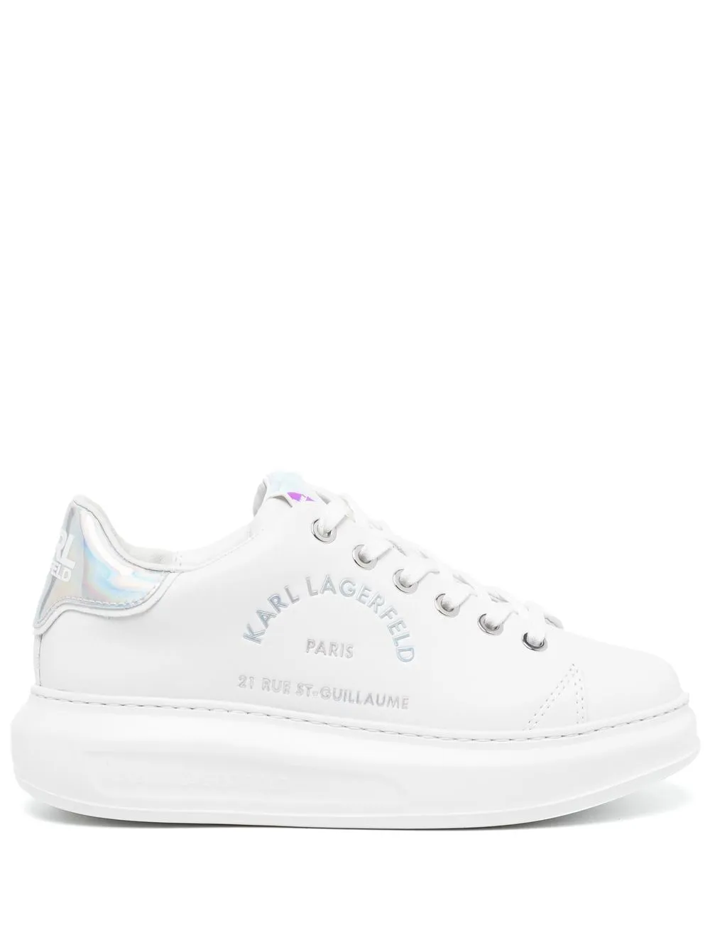 

Karl Lagerfeld tenis bajos con logo estampado - Blanco