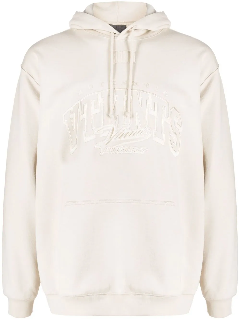 

VTMNTS logo embroidered cotton hoodie - Neutrals