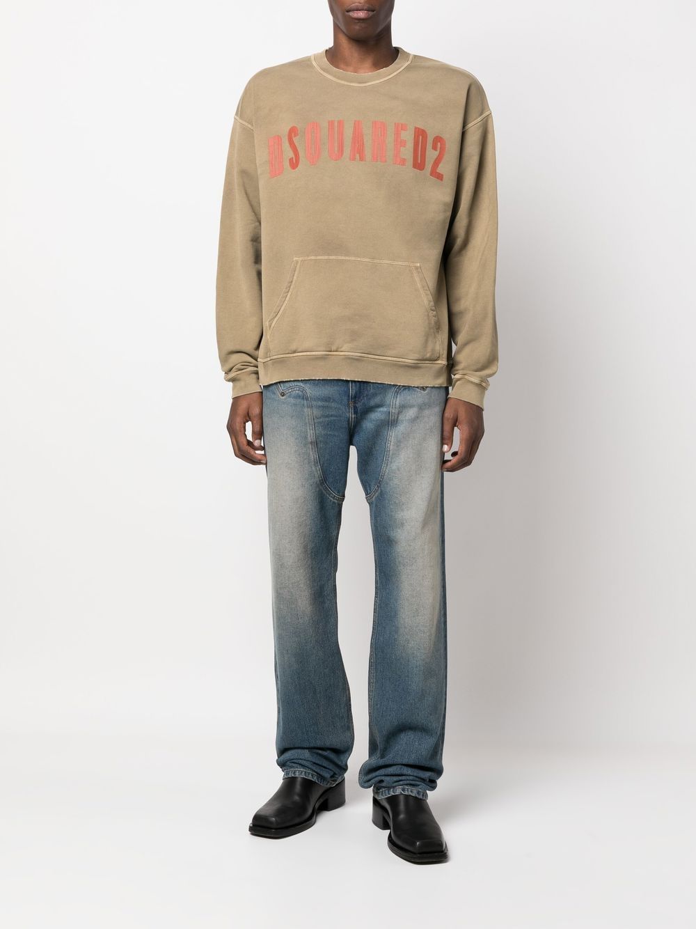 Dsquared2 Sweater met logoprint - Beige