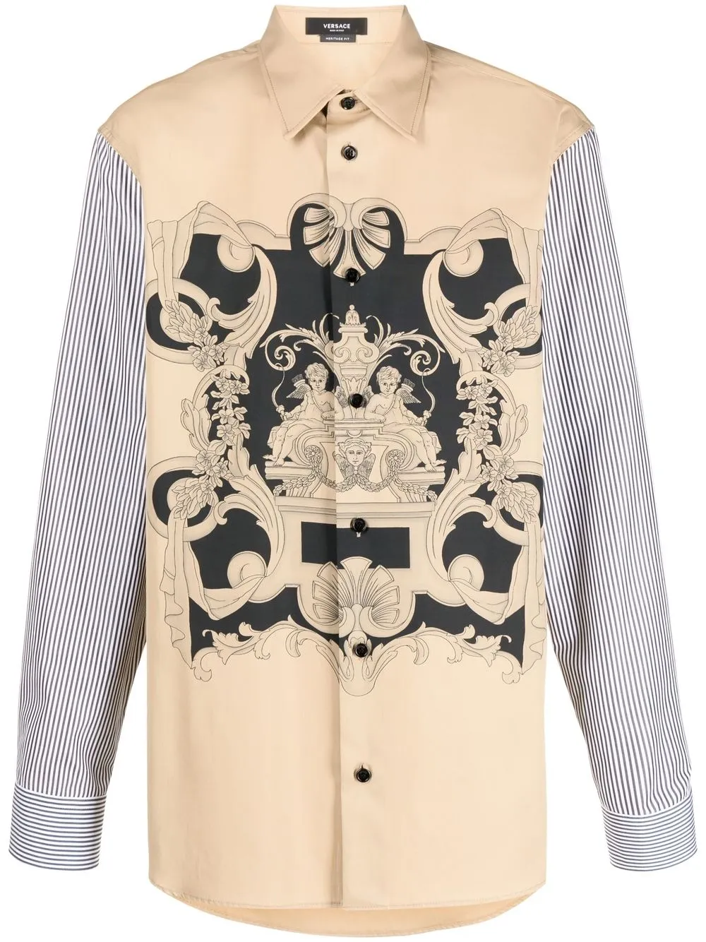 

Versace stripe-print sleeve shirt - Neutrals