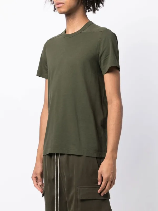 【関税＆送料込み】Rick Owens Short-Sleeved Cotton T-Shirt Rick Owens Crew Neck short-sleeved T-shirt | Green | FARFETCH
