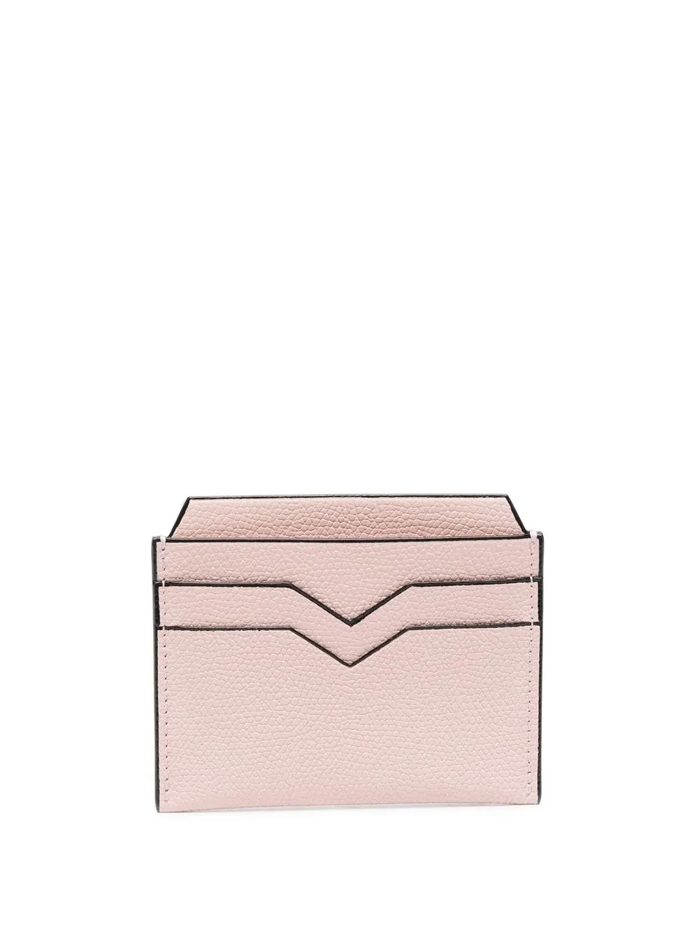 

Valextra V-shape detail leather cardholder - Pink