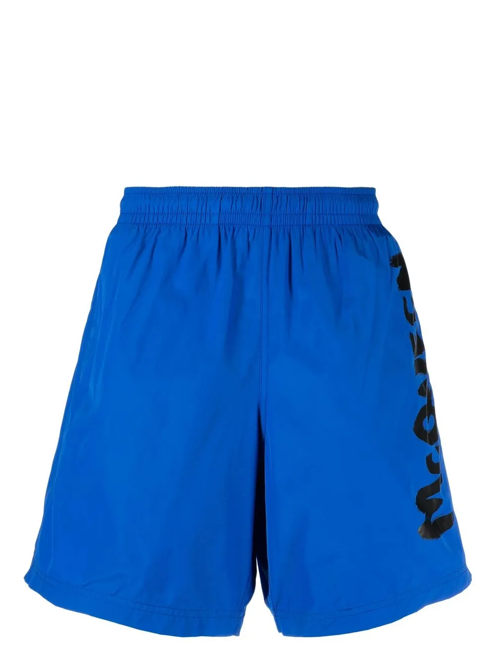 

Alexander McQueen shorts de playa con estampado de grafiti - Azul