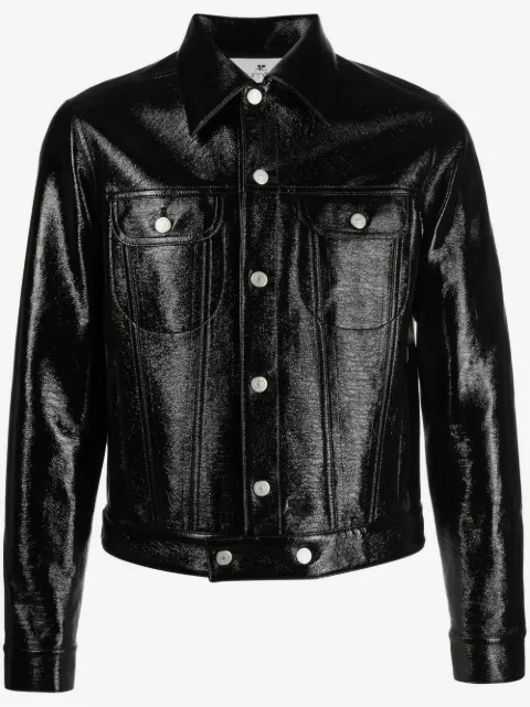 Courrèges faux-leather button-up jacket 