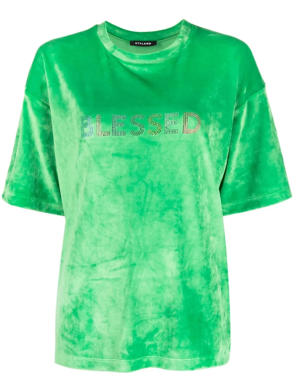 

STYLAND playera con efecto de terciopelo - Verde