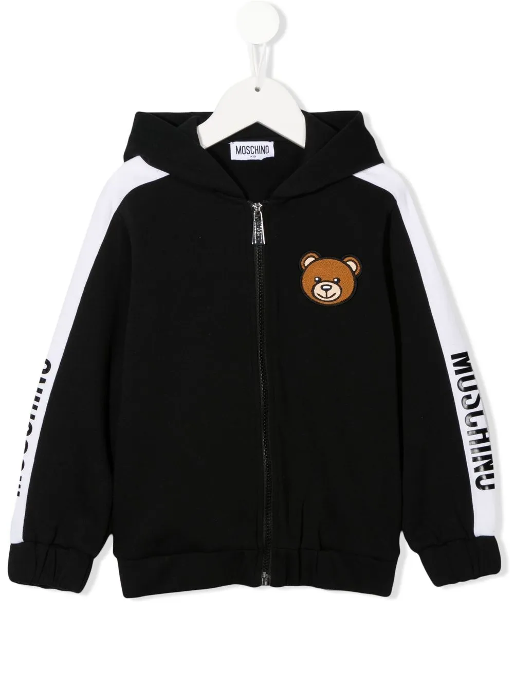 

Moschino Kids chamarra con capucha y logo estampado - Negro