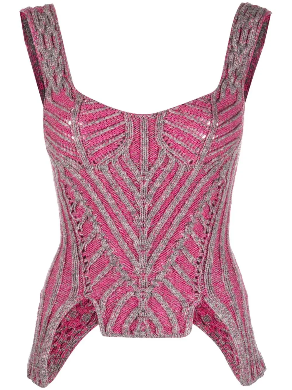 Paolina Russo Pink & Gray Warrior Corset Tank Top In Rosa