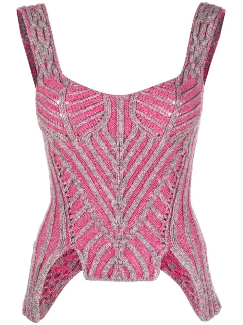 Paolina Russo contrast-trimmed knitted top