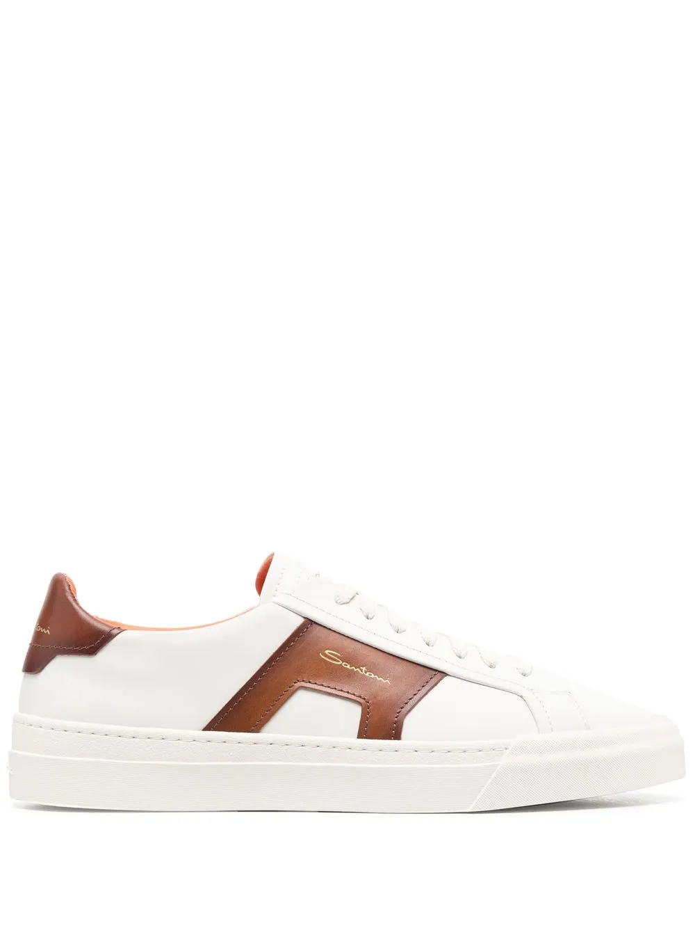 

Santoni panelled-design leather sneakers - White