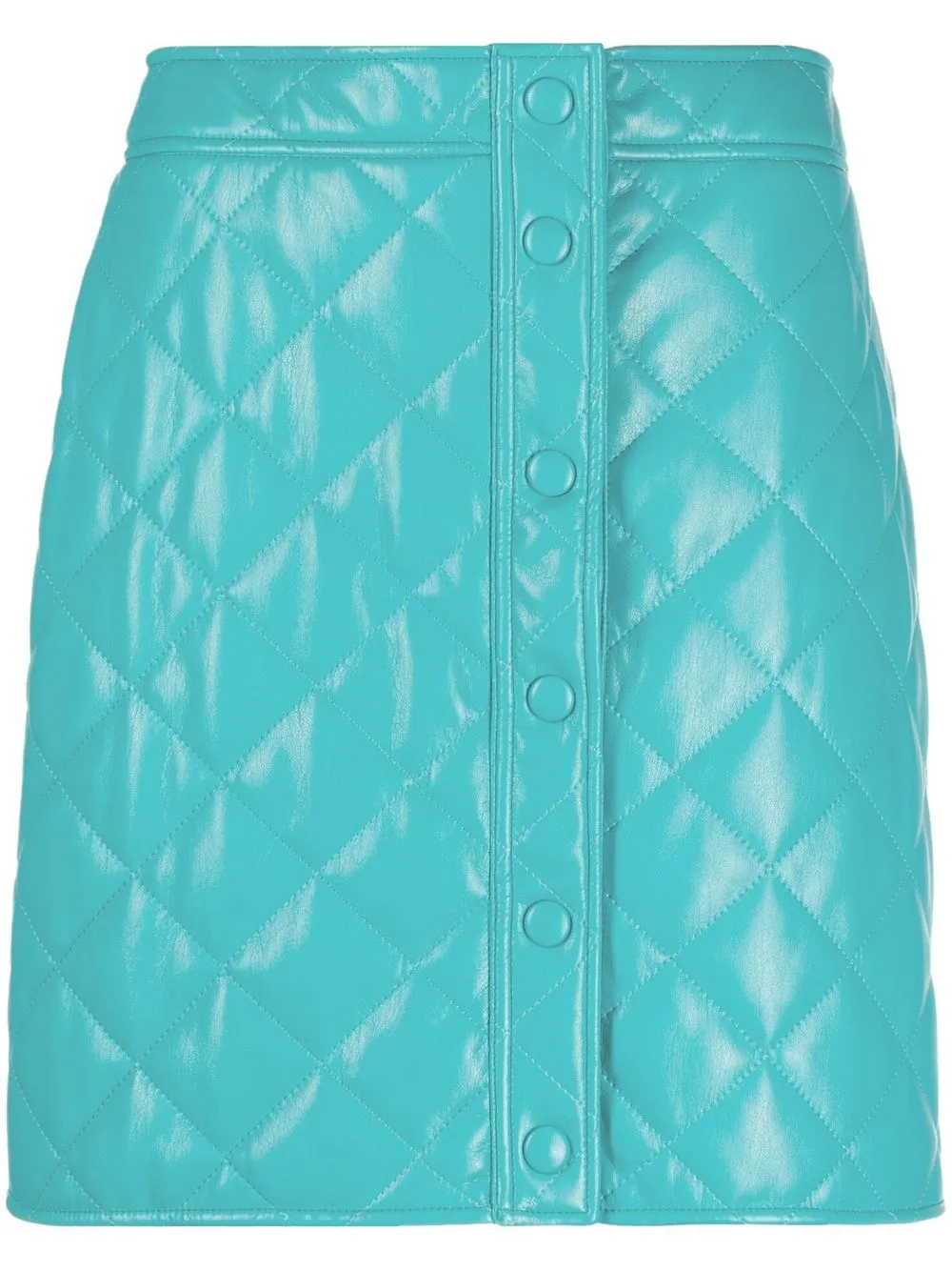 

MSGM polished-finish diamond-quilt skirt - Green