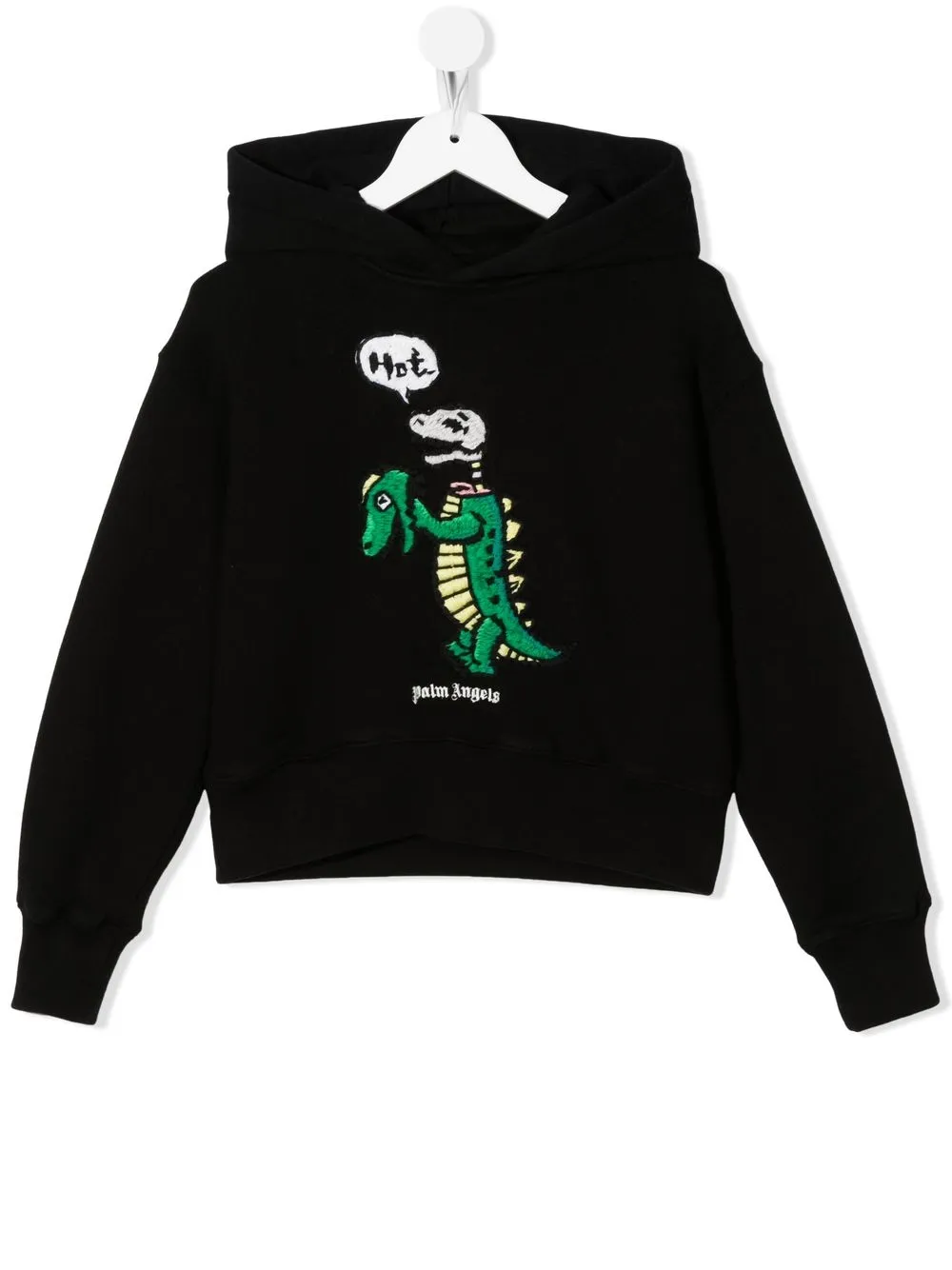 

Palm Angels Kids hoodie con dinosaurio bordado - Negro