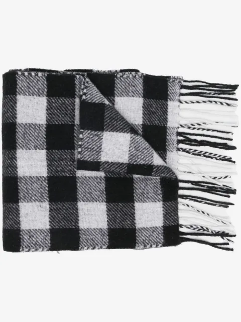 Woolrich check-pattern fringed-edge scarf