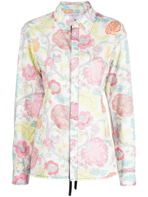 Marine Serre lace-back floral shirt