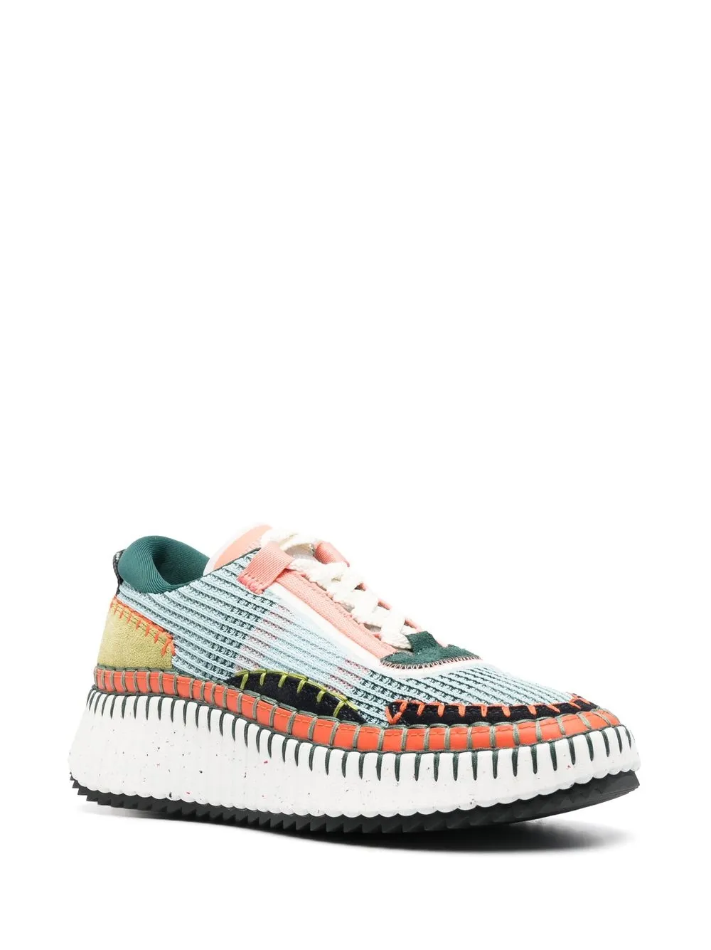 Image 2 of Chloé multi-panel lace-up sneakers