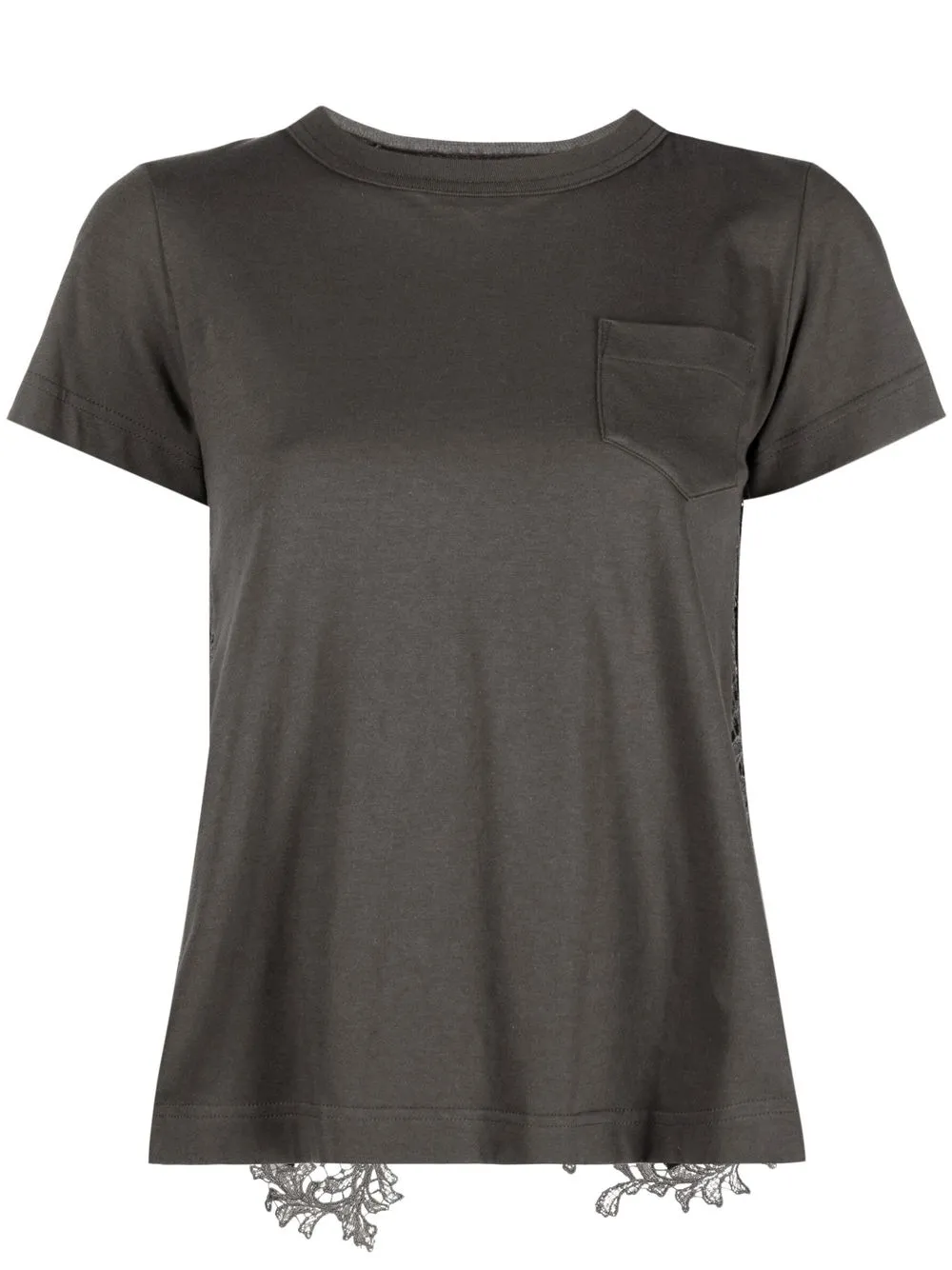 

sacai playera con paneles de encaje - Gris