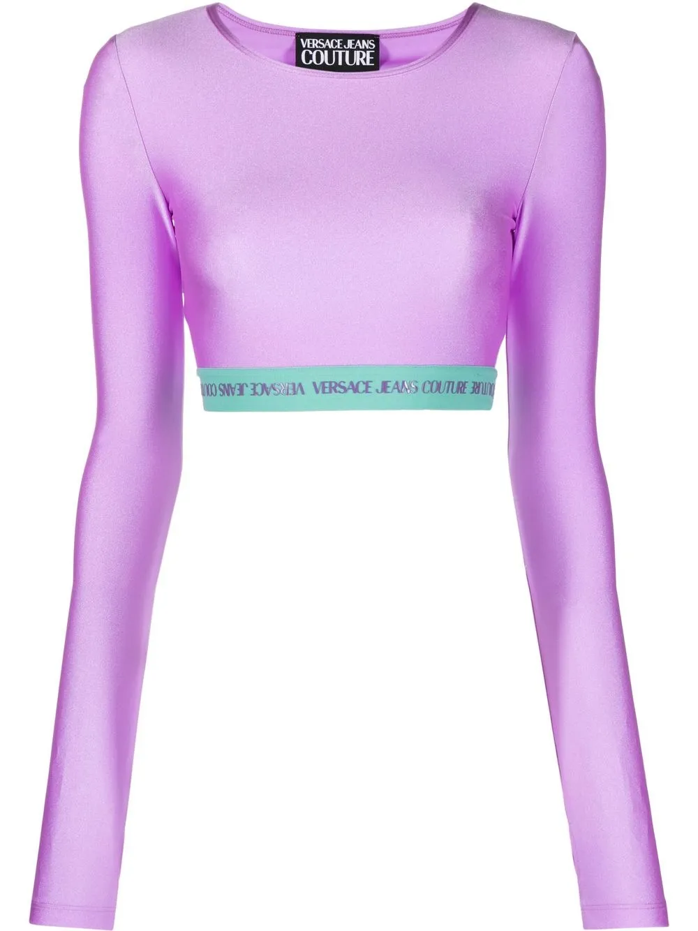 

Versace Jeans Couture top corto con logo - Morado